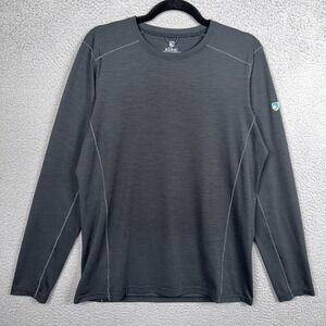 Kuhl Shirt Mens S Black Valiant Merino Wool Base Layer Pullover Washable Outdoor